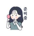 かわいい女の子。韓国語4 日本語なしVer.（個別スタンプ：5）