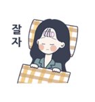 かわいい女の子。韓国語4 日本語なしVer.（個別スタンプ：7）