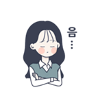 かわいい女の子。韓国語4 日本語なしVer.（個別スタンプ：11）