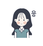 かわいい女の子。韓国語4 日本語なしVer.（個別スタンプ：12）