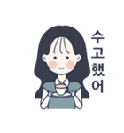 かわいい女の子。韓国語4 日本語なしVer.（個別スタンプ：14）