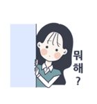 かわいい女の子。韓国語4 日本語なしVer.（個別スタンプ：21）