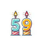 バースデーキャンドル（40〜79）修正版（個別スタンプ：20）