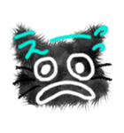 ふわふわ黒猫リアクションスタンプ（個別スタンプ：12）