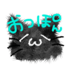 ふわふわ黒猫リアクションスタンプ（個別スタンプ：13）
