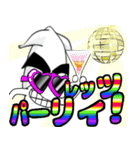 ポジティブまゆげイカ（個別スタンプ：40）