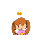 ほのぼのした女の子のスタンプです。（個別スタンプ：4）