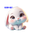 超かわいいうさぎの日常表現、挨拶、祝福（個別スタンプ：2）