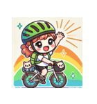 自転車旅女子（個別スタンプ：1）