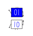 逆数字キャラ(黄緑、緑)（個別スタンプ：23）