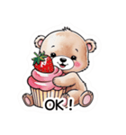 【日常会話】カップケーキ好きのクマちゃん（個別スタンプ：19）