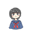 セーラー服の子、女の子（個別スタンプ：1）