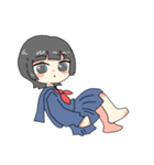 セーラー服の子、女の子（個別スタンプ：3）