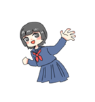 セーラー服の子、女の子（個別スタンプ：4）