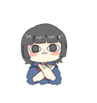 セーラー服の子、女の子（個別スタンプ：6）