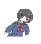 セーラー服の子、女の子（個別スタンプ：8）