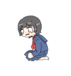 セーラー服の子、女の子（個別スタンプ：9）