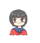 セーラー服の子、女の子（個別スタンプ：12）