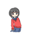 セーラー服の子、女の子（個別スタンプ：14）