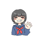 セーラー服の子、女の子（個別スタンプ：16）
