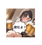 ビール好きな女子達！（個別スタンプ：6）