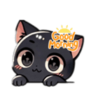 気まぐれ黒猫スタンプ（個別スタンプ：9）