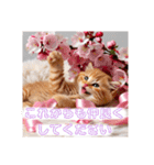 花束スタンプお祝い感謝♡猫ちゃん（個別スタンプ：6）