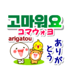 韓国語＋日本語 連絡用 大きな文字 発音付（個別スタンプ：10）