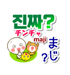 韓国語＋日本語 連絡用 大きな文字 発音付（個別スタンプ：26）