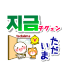 韓国語＋日本語 連絡用 大きな文字 発音付（個別スタンプ：31）