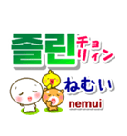 韓国語＋日本語 連絡用 大きな文字 発音付（個別スタンプ：39）