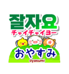 韓国語＋日本語 連絡用 大きな文字 発音付（個別スタンプ：40）