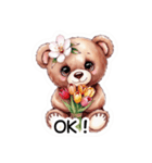 【春】桜にまみれるクマさんの日常挨拶（個別スタンプ：19）