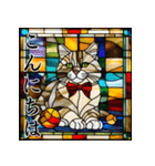 ステンドグラス風 猫スタンプ（AI）（個別スタンプ：2）