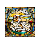 ステンドグラス風 猫スタンプ（AI）（個別スタンプ：4）