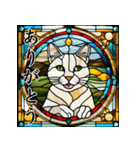 ステンドグラス風 猫スタンプ（AI）（個別スタンプ：12）