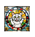 ステンドグラス風 猫スタンプ（AI）（個別スタンプ：27）