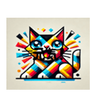 元気なキュビズム猫（個別スタンプ：1）