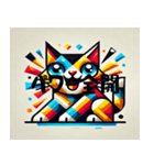 元気なキュビズム猫（個別スタンプ：2）