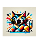 元気なキュビズム猫（個別スタンプ：8）
