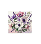 water-color flowers（個別スタンプ：40）