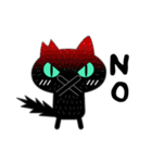 ミドリ目の黒ネコのシンプルスタンプ（個別スタンプ：36）