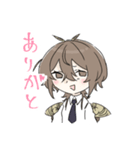 イボタ蛾の擬人化スタンプ1（個別スタンプ：7）