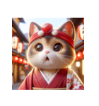 お祭り猫（個別スタンプ：3）