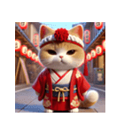 お祭り猫（個別スタンプ：4）