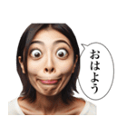 毎日使える変顔2(女、挨拶)（個別スタンプ：2）