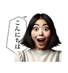 毎日使える変顔2(女、挨拶)（個別スタンプ：3）