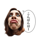 毎日使える変顔2(女、挨拶)（個別スタンプ：4）