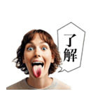 毎日使える変顔2(女、挨拶)（個別スタンプ：9）