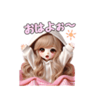 毎日使える白パーカーギャル♡1（個別スタンプ：1）